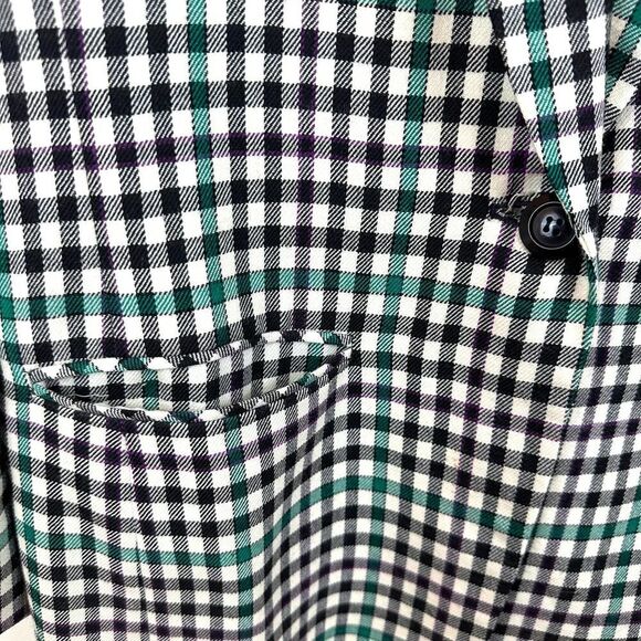 Pendleton VTG Green and Purple Gingham Virgin Wool Blazer Jacket Women’s 14T - Picture 6 of 8